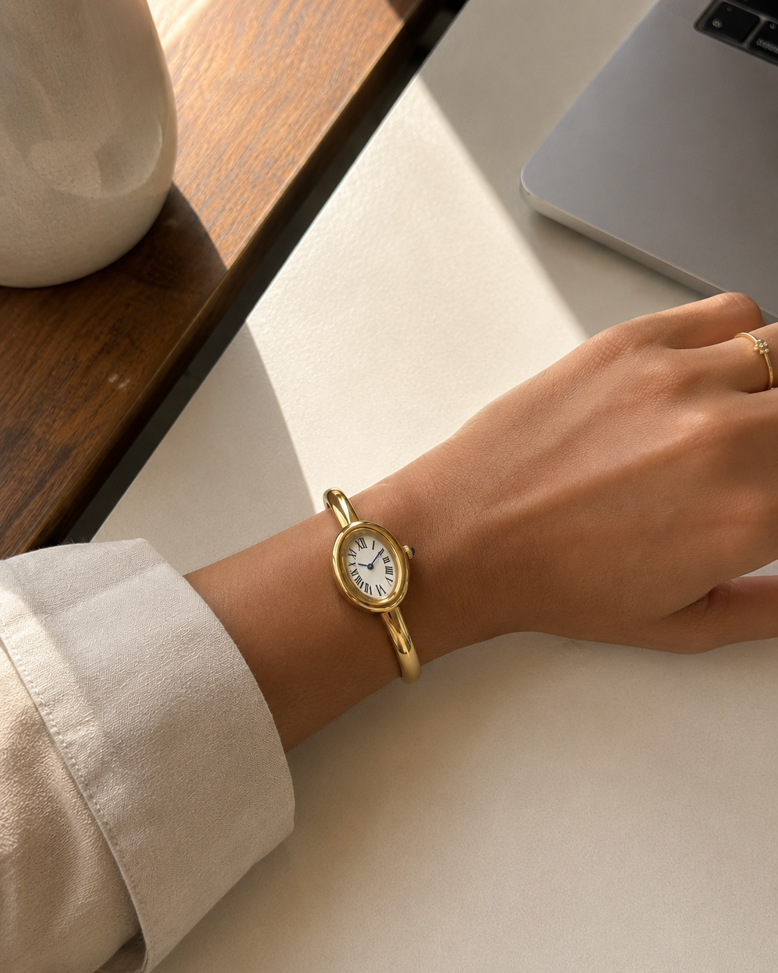 Oval Dial Bangle Watch