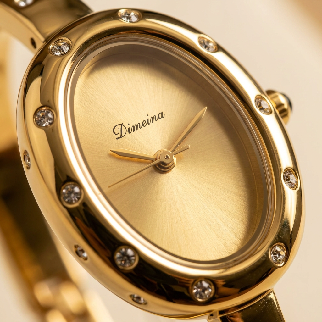 Crystal Studded Oval Watch