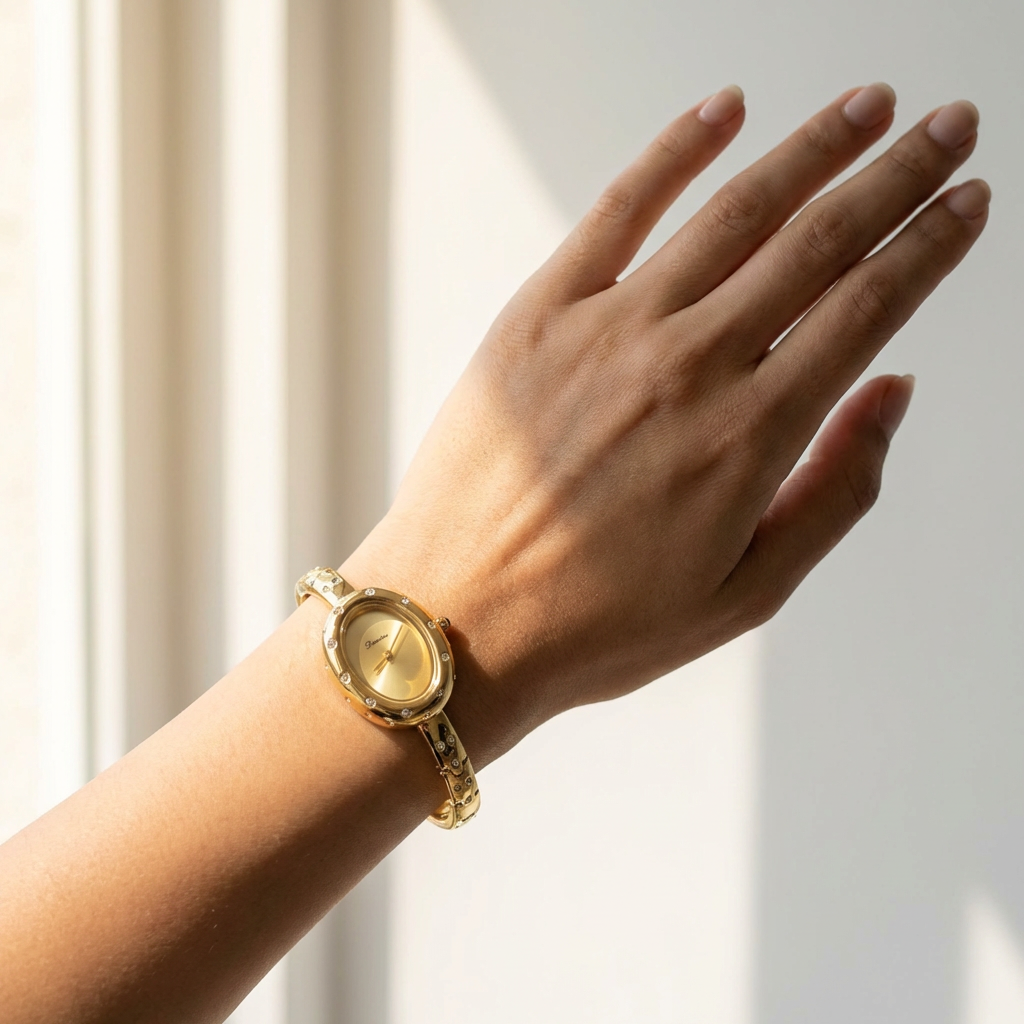 Crystal Studded Oval Watch