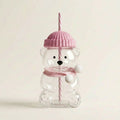 Bear Glass Cup with Lid, Straw & Accessories (Pink) - 591ml