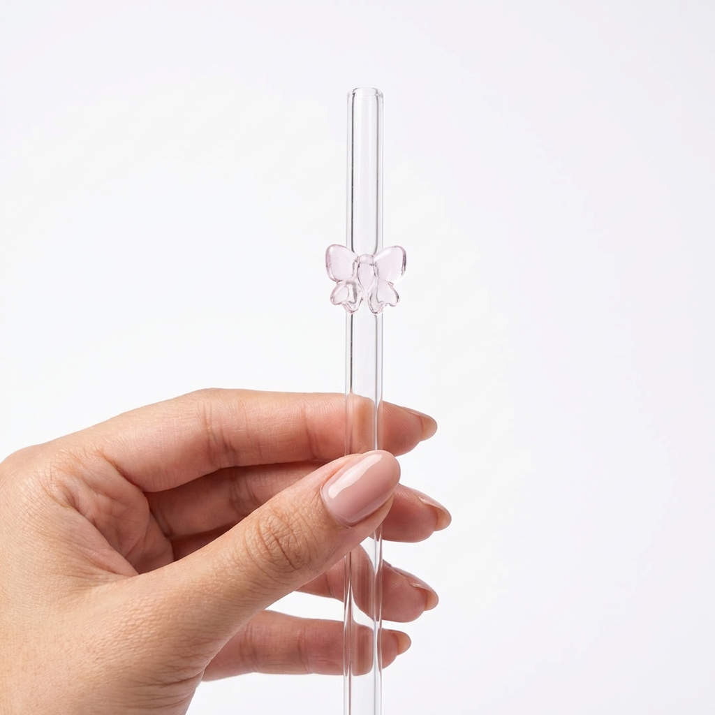 The Pink Trio (Set of 3 glass straws)