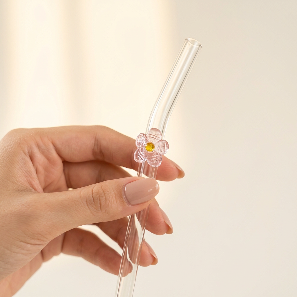 The Pink Trio (Set of 3 glass straws)